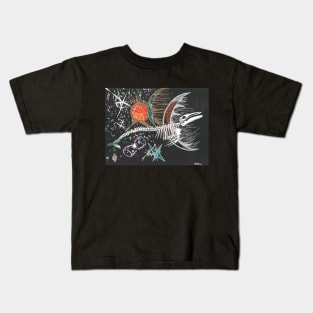 Space Whale by Miles Angerson Kids T-Shirt